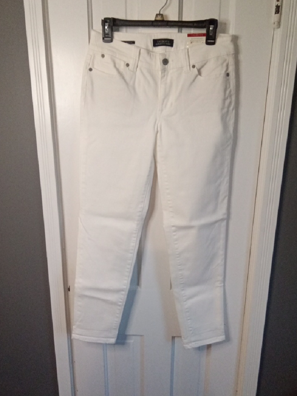 NWT Talbots White Boyfriend Straight 2